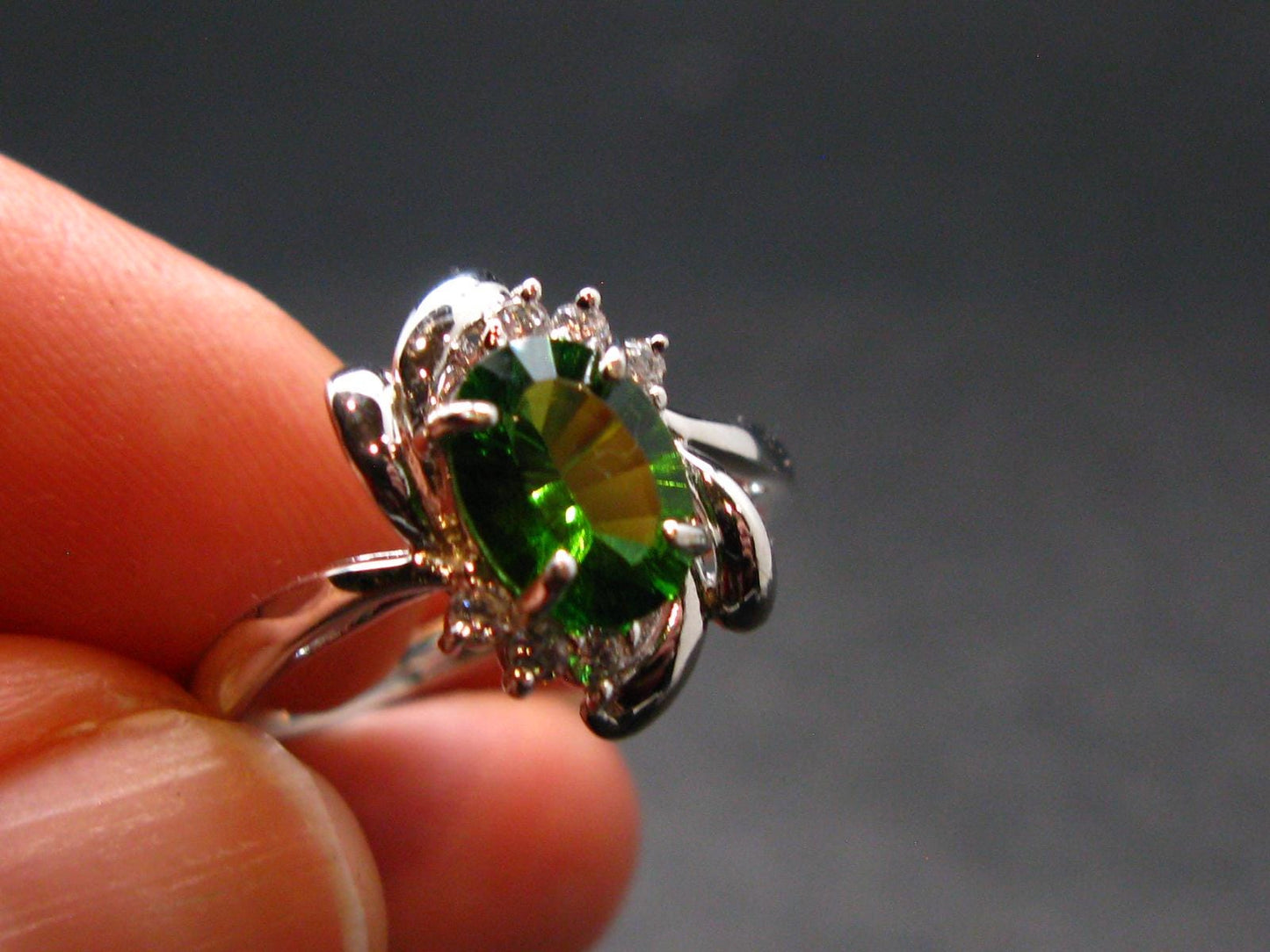 Helenite Gaia Stone Gem Sterling Silver Ring From Washington - Size 7 - 1.65 Carats
