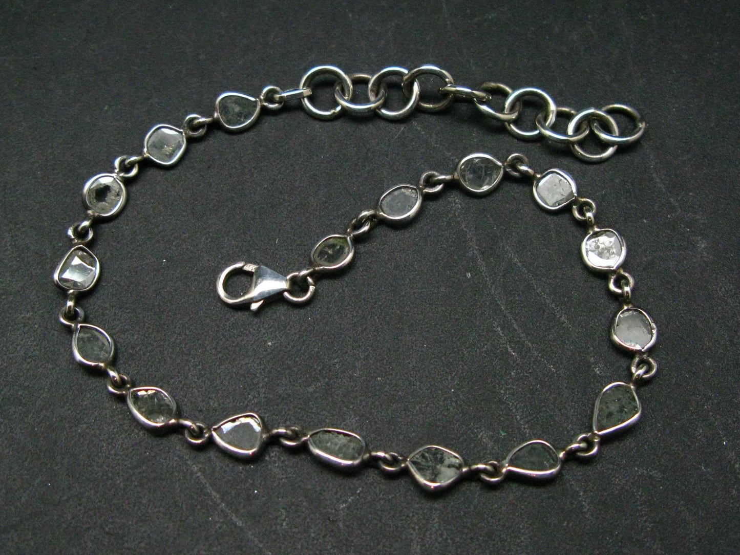 Very Rare Diamond Crystal Bracelet In Sterling Silver - 7"