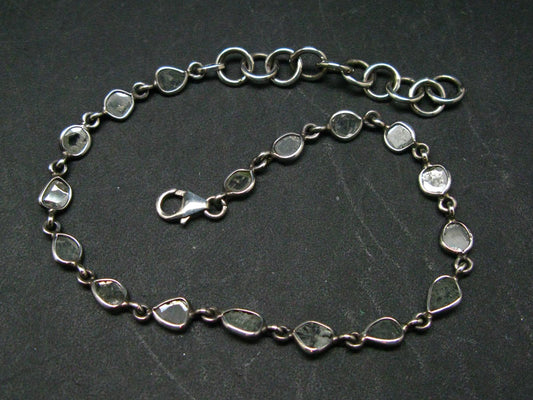 Very Rare Diamond Crystal Bracelet In Sterling Silver - 7"