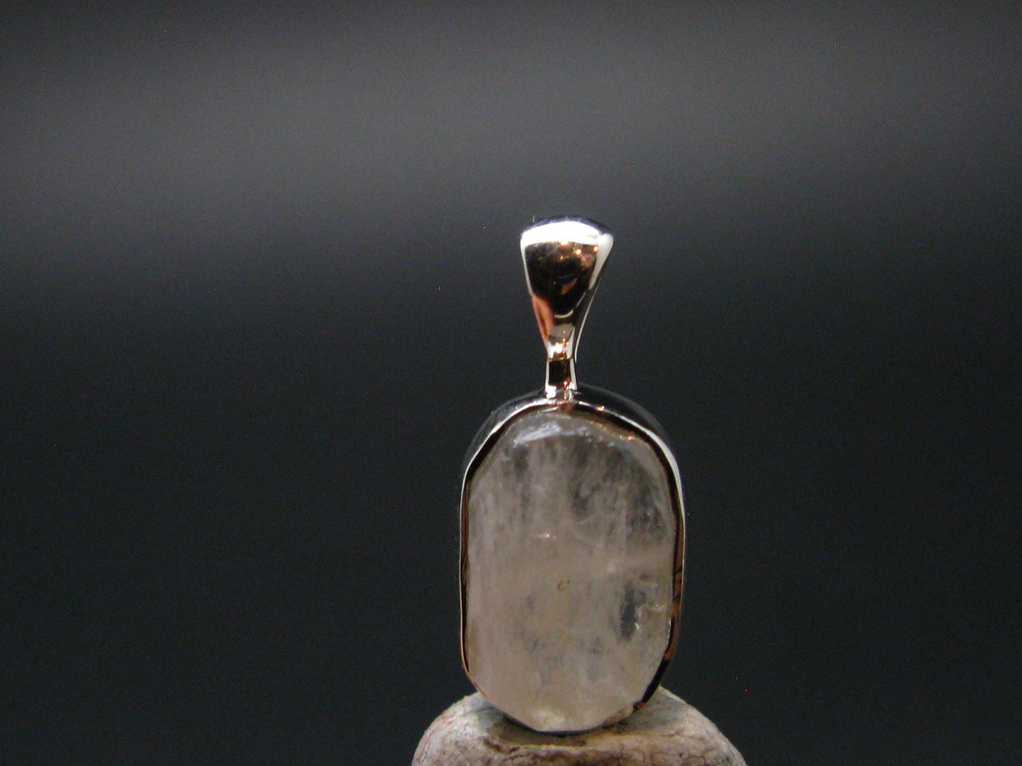 Raw Rare Natrolite Crystal Silver Pendant From Russia - 0.7" - 1.21 Grams