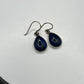Azurite Teardrop Earrings | Sterling Silver Dangle | Blue Crystal Jewelry