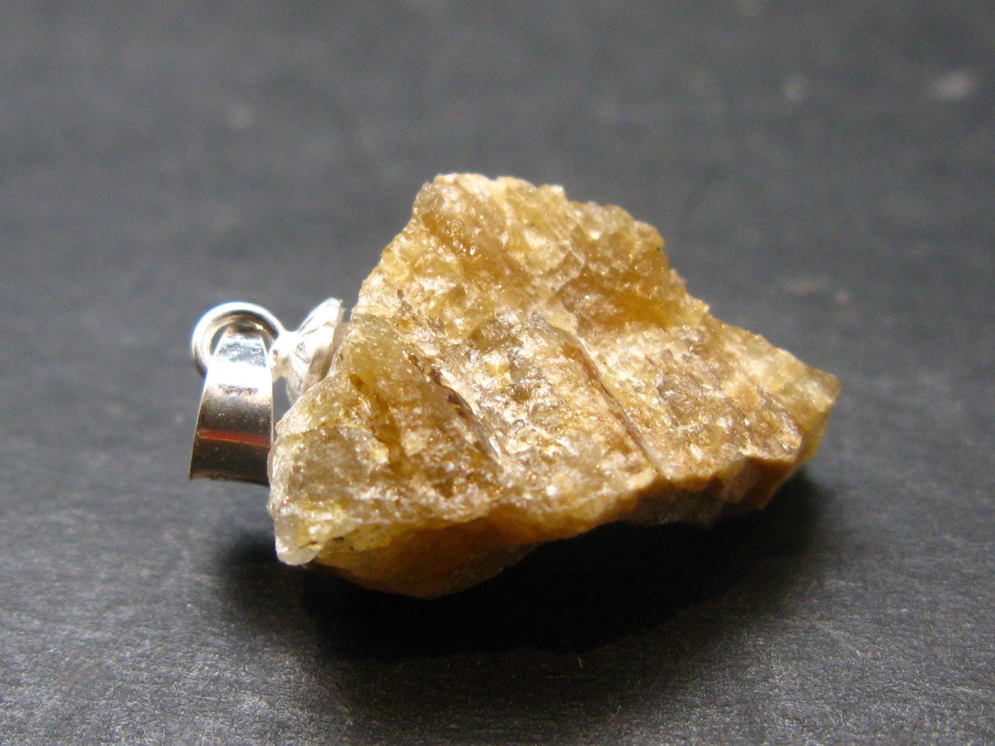 Rare Herderite Crystal Silver Pendant from Brazil - 0.8" - 2.5 Grams