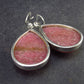 Pink Rhodonite Silver Drop Earrings From Brazil - 14.3 Grams