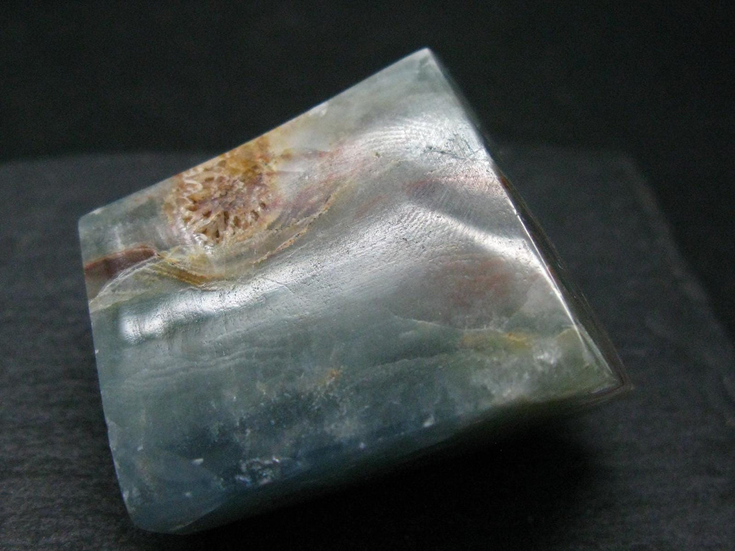 Aquatine Blue Calcite Tumbled Stone from Argentina - 1.4"- 68.66 Grams