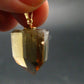 Natural Unheated Citrine Sterling Silver Gold Plated Pendant from Brazil - 1.1" - 5.63 Grams
