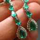 Gem Emerald Faceted Earrings In Sterling Silver - 2.09 Carats