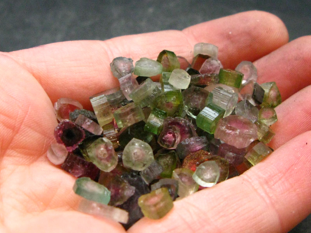 Lot of 100 Watermelon Tourmaline Crystal Slices From Brazil - 92.40 Carats