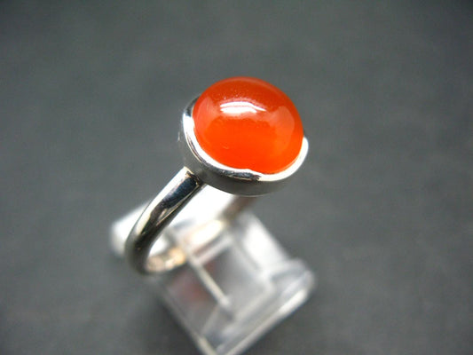 Gem from A Poem by Goethe!! Orange - Red Carnelian Sterling Silver Ring - 3.88 Grams - Size 9.25