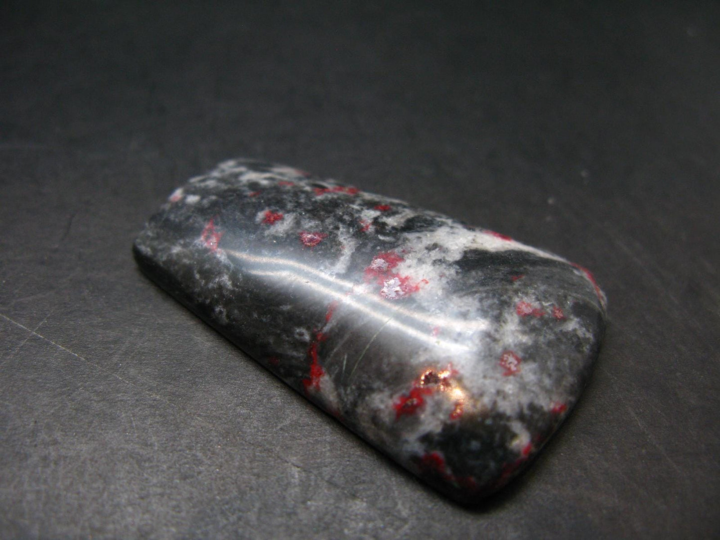 Cinnabar in Dolomite Cabochon from China - 19.10 Grams - 45 x 28 mm