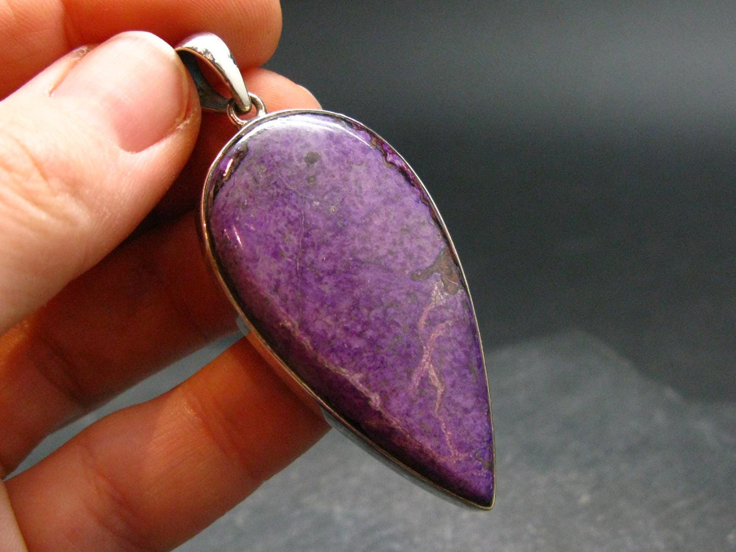 Sugilite Silver Pendant From South Africa - 2.2"