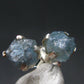 Santa Maria Aquamarine Crystal Stud Earrings In Sterling Silver From Brazil - 0.4"