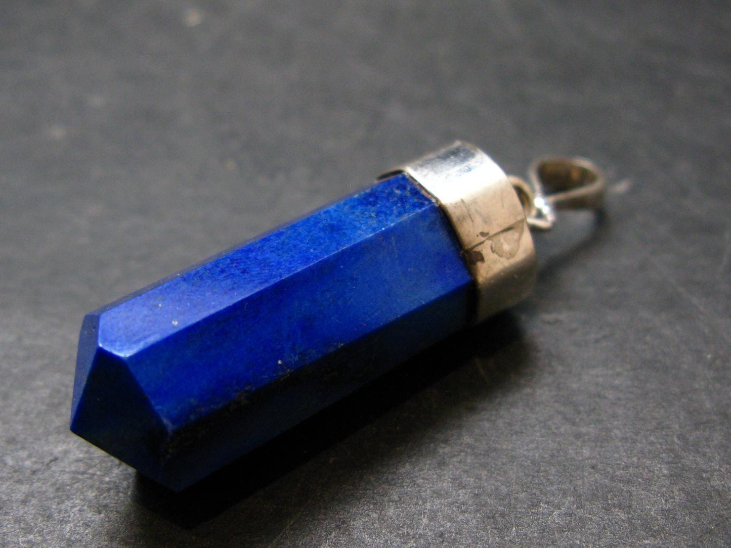 Lapis Lazuli Silver Pendant From Afghanistan - 1.8" - 10.44 Grams