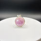 Round Pink Kunzite Silver Charm | Soft Lavender Crystal Jewelry