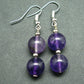 Natural Rich Purple Color Amethyst Beads Dangle Shepherd Hook Earrings from Brazil