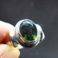 Moldavite Tektite Facetted Silver Ring from Czech Republic - Size 8 - 6.75 Grams