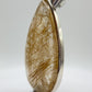 Golden Needle Quartz Teardrop Pendant – Natural Crystal Sterling Silver Jewelry