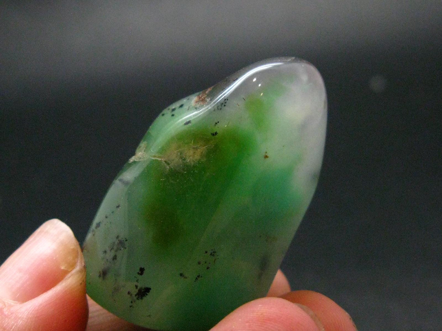 Rich Green Chrysoprase Polished Tumbled Stone From Australia - 1.5"