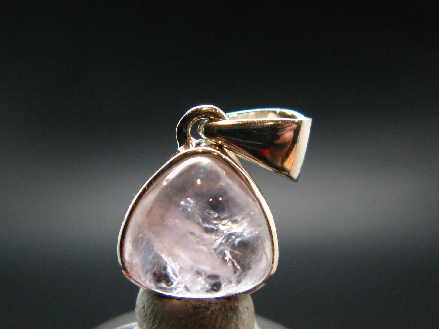 Pink Morganite Silver Pendant From Brazil - 0.7" - 2.13 Grams