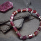 Ruby & Herkimer Diamond Genuine Bracelet ~ 7 Inches ~ 10mm Facetted Beads