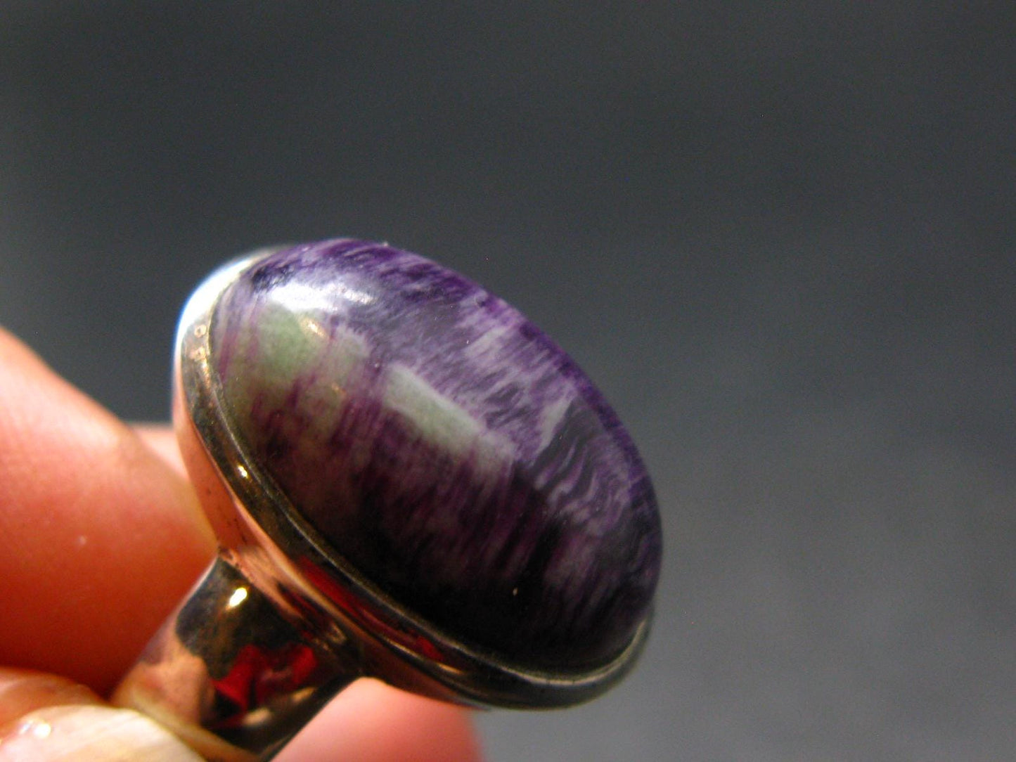 Very Rare Kammererite Chrome Clinochlore Silver Ring from Turkey - Size 8