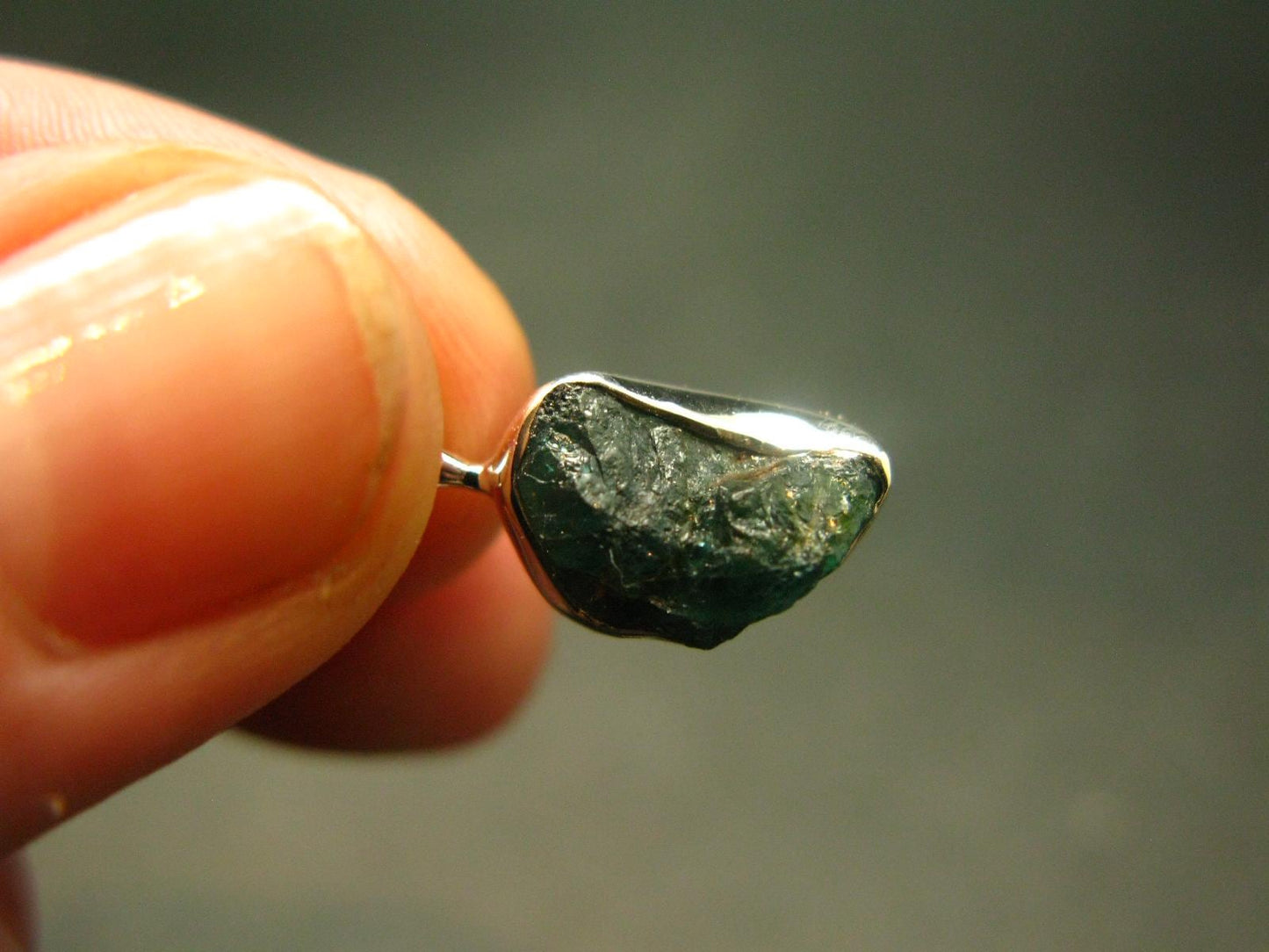 Grandidierite Silver Pendant From Madagascar - 0.7" - 1.13 Grams