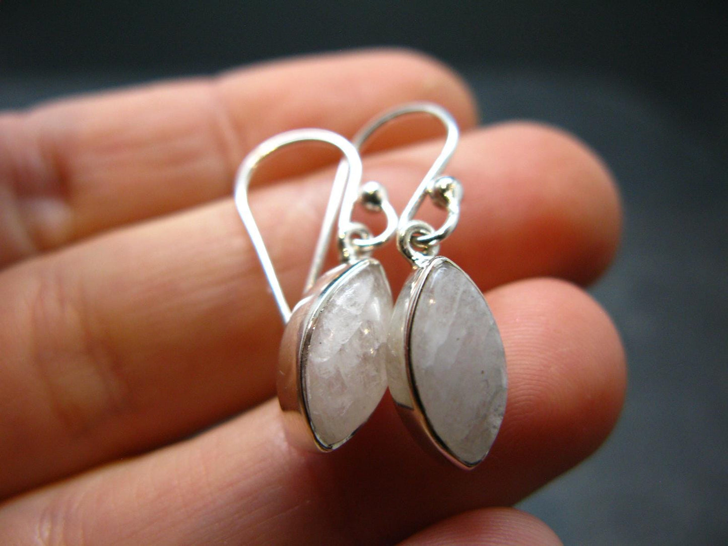 Natrolite Silver Earrings From Russia - 2.33 Grams
