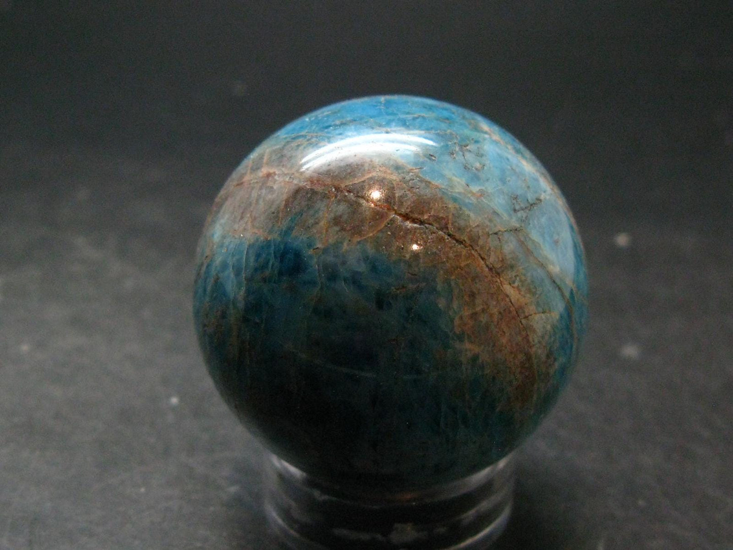 Large neon blue Apatite sphere from Madagascar- 152.21 - 1.7"