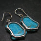 Nice Raw Natural Turquoise Sterling Silver Earrings from Mexico - 7.25 Grams