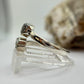 Raw Herderite Double Stone Sterling Silver Wrap Ring - SIZE 9