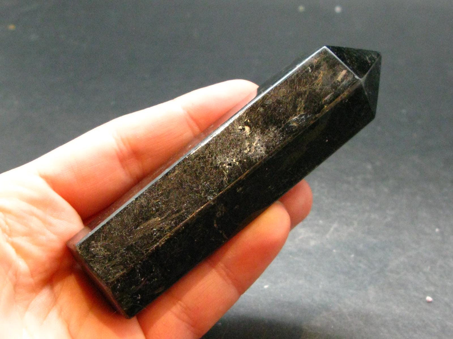 Nuumite Nuummite Obelisk From Greenland - 3.7"