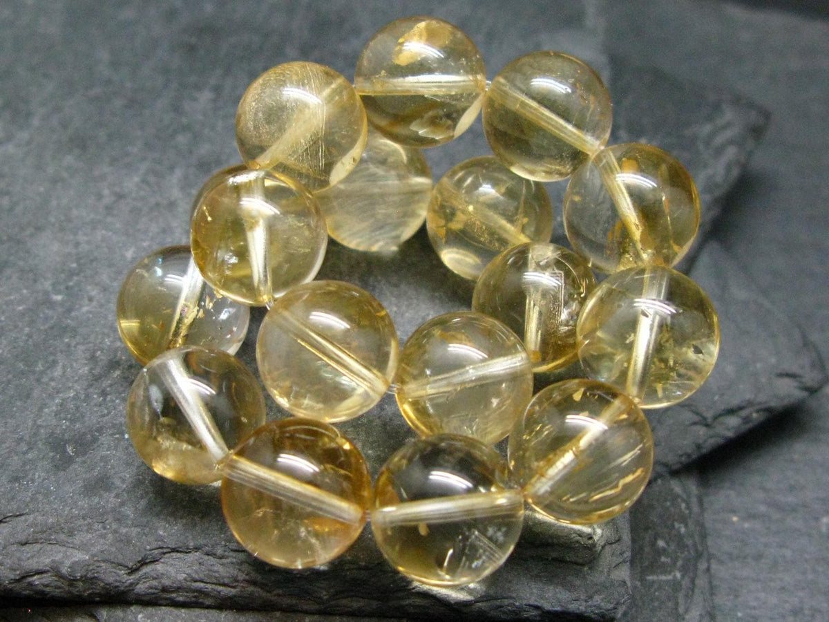 Citrine Genuine Unheated Bracelet ~ 7 Inches ~ 12mm Round Beads