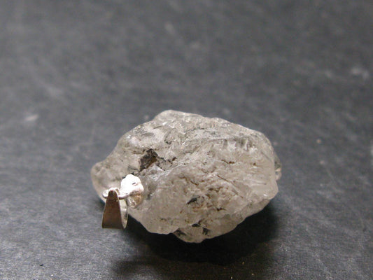 Gray Herderite Silver Pendant from Africa - 1.0" - 5.44 Grams