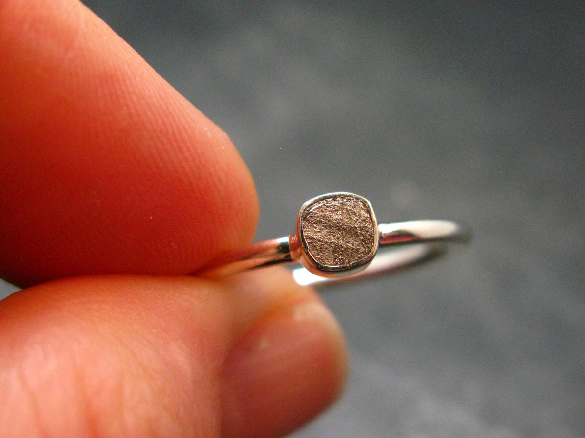 Muonionalusta Meteorite Sterling Silver Ring from Sweden - 1.53 Grams - Size 8