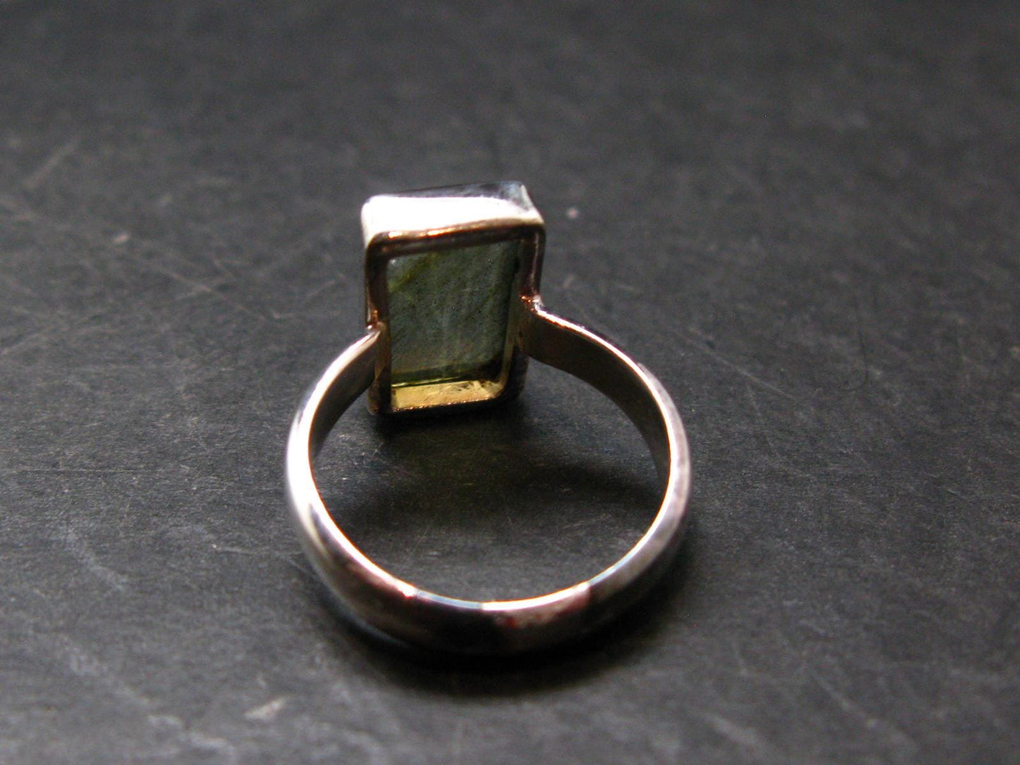Labradorite Cabochon Silver Ring From Madagascar - 5.09 Grams - Size 8