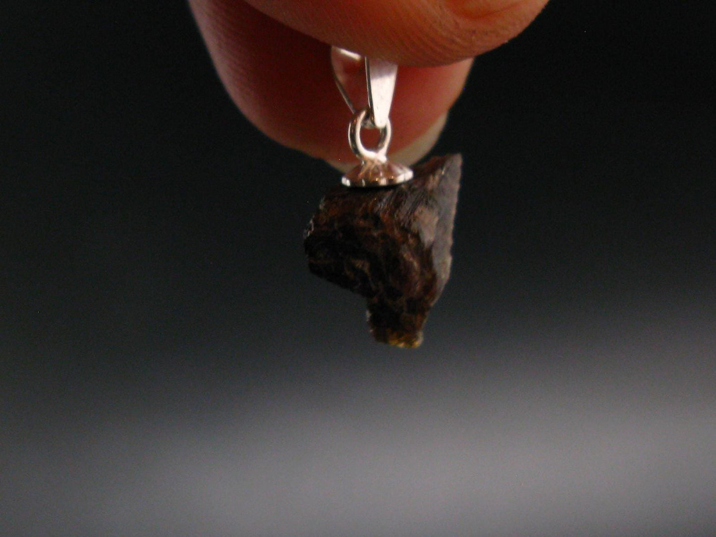Rare Painite Crystal Silver Pendant From Myanmar - 0.7" - 3.65 Carats