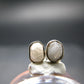 Very Rare White Cryolite 925 Silver Stud Earrings from Greenland - 0.6" - 1.18 Grams