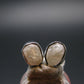 Very Rare White Cryolite 925 Silver Stud Earrings from Greenland - 0.6" - 1.29 Grams