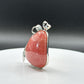 Natural Rhodochrosite Pendant in Sterling Silver Leaf Design | Pink Crystal Necklace | Jewelry Gift
