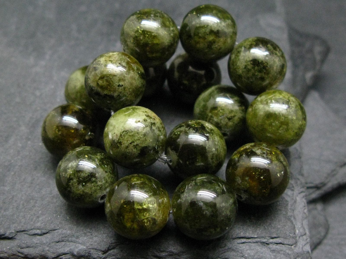 AAA Grade Grossular Green Garnet Genuine Bracelet ~ 7 Inches ~ 12mm Round Beads
