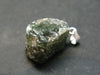 Extremely Rare Raw Gem Green Kornerupine Silver Pendant Crystal From Tanzania - 4.07 Grams - 0.9"