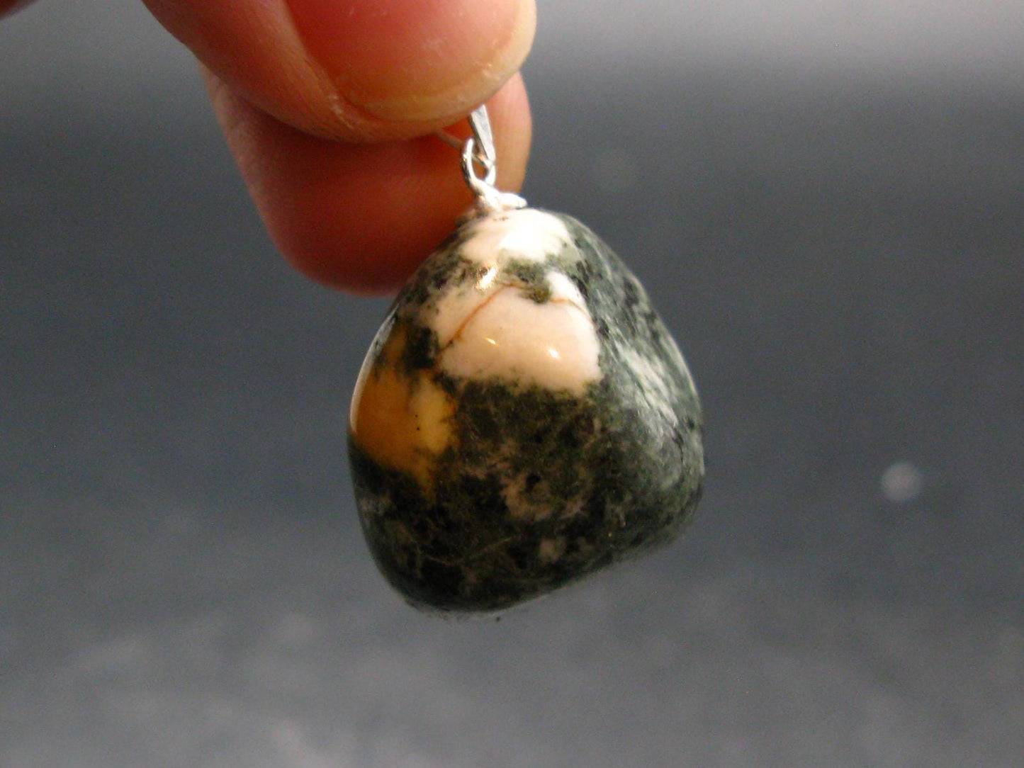 Rare Stonehenge Bluestone SS Pendant From Wales UK - 1.1" - 10.72 Grams