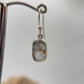 Raw Herderite Crystal Drop Earrings in Sterling Silver - 2.69g