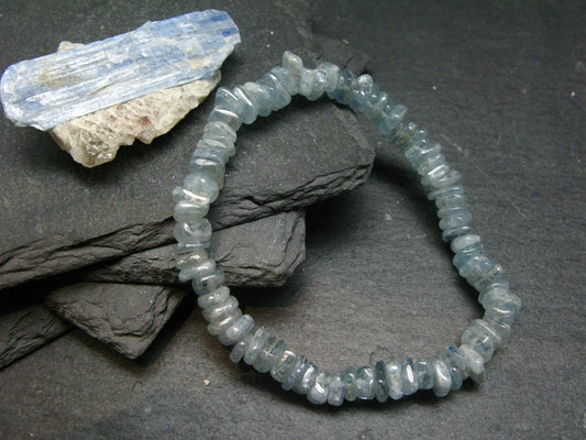 Blue Kyanite Genuine Bracelet ~ 7 Inches ~ 8mm Tumbled Beads