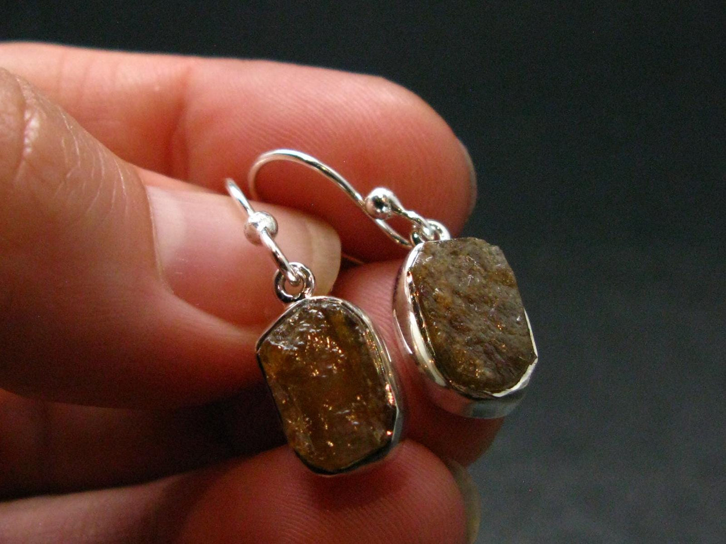 Rare Herderite Crystal Silver Earrings from Brazil - 2.92 Grams