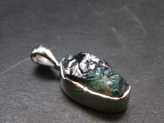 Blue Lazulite Silver Pendant From Pakistan - 0.8" - 1.88 Grams