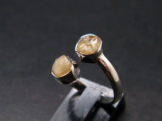 Rare Agni Gold Danburite Silver Ring From Tanzania - 1.86 Grams - size 5