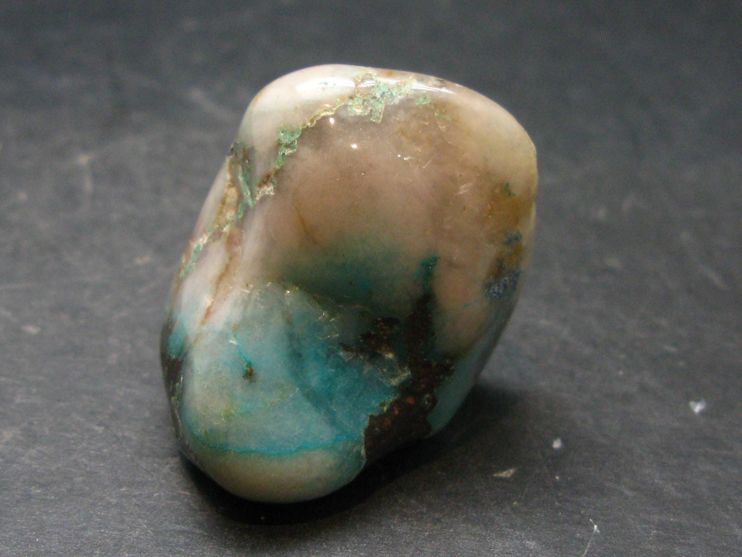 Quantum Quattro Tumbled Malachite Dioptase Shattuckite Chrysocola Stone - 1.4" - 27.86 Grams