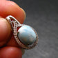 Summer’s Sea!! Rare Polished Cabochon Blue Larimar Pectolite Silver Pendant From Dominican Republic - 0.8" - 2.25 Grams