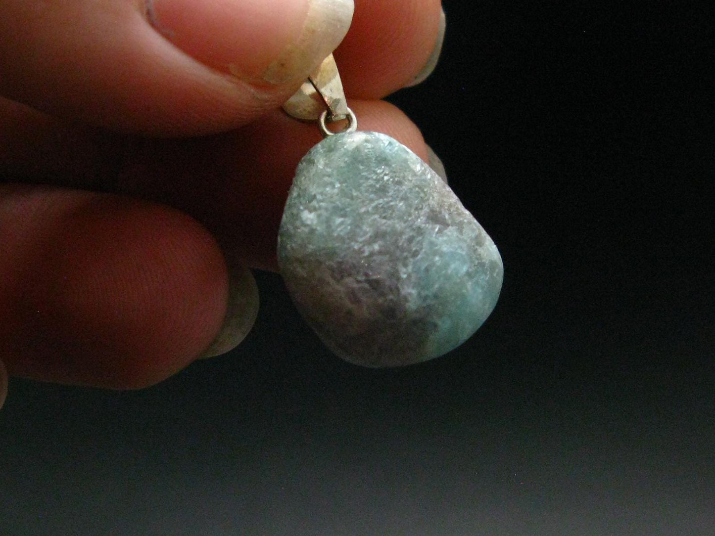 Rarest Paraiba Copper Blue Tourmaline Crystal Silver Pendant From Brazil - 1.0" - 3.0 Grams