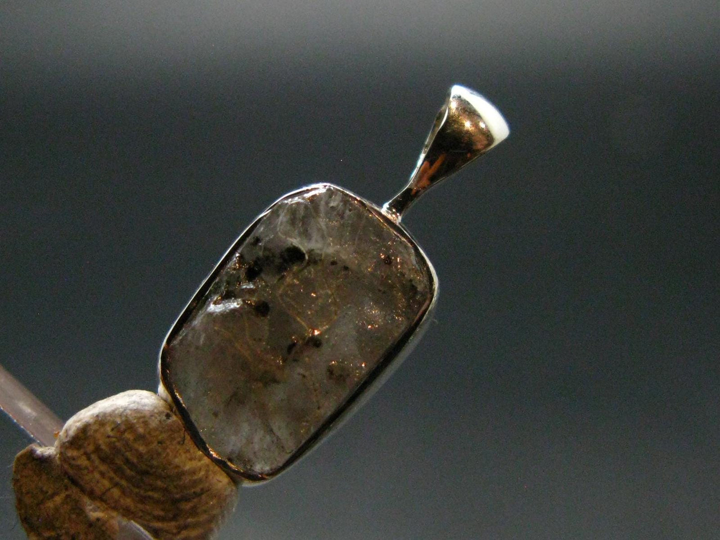 Phenakite Phenacite Crystal Silver Pendant From Russia - 0.7" - 1.29 Grams
